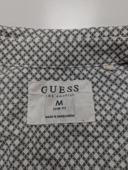 Chemise manches courtes Guess grise à motifs taille M Homme