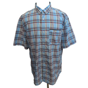 Chemise Tom Taylor carreaux bleu rouge poche manches courtes XXL