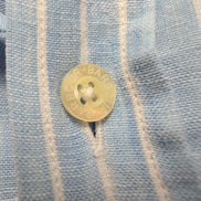 Chemise BARBOUR Homme M Lin Bleu Ciel à Rayures Manches Courtes Poche