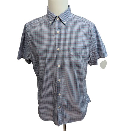 Chemise Nautica L Maurice Bleu Rouge Carreaux Manches courte Stretch Classic Fit