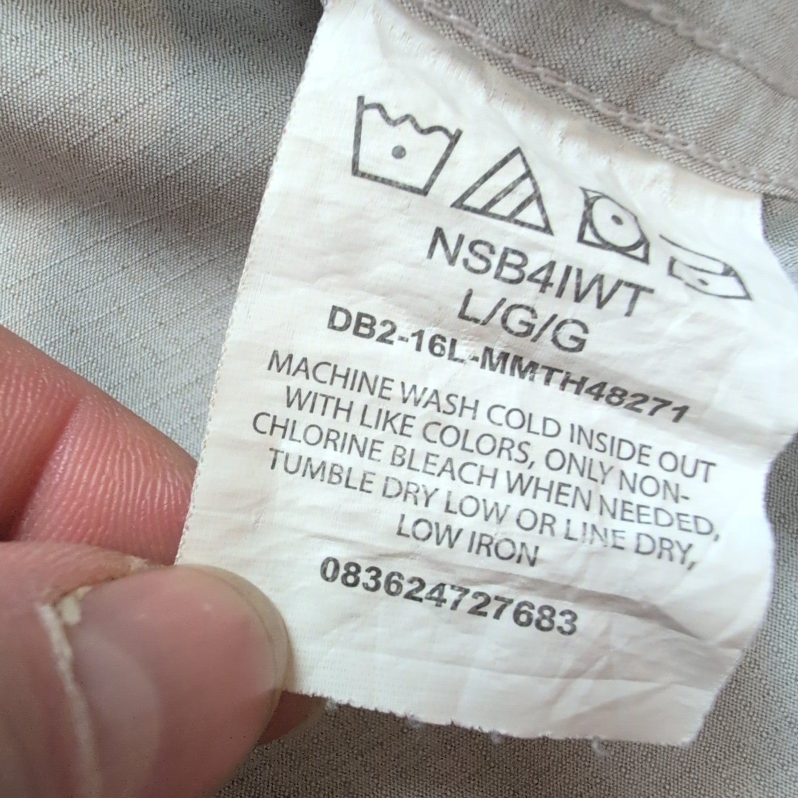 Chemise Wrangler Manche Courte Crème Nylon Taille L Deux Poches