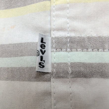 Chemise LEVI'S Homme S Blanche et Grise à Rayures Jaunes Manches Courtes
