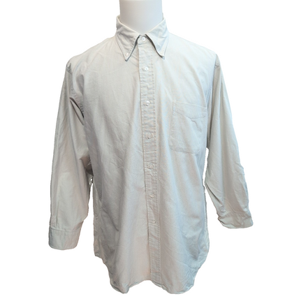 Chemise Lands' End XL Regular Oxford Gris 100% Coton Made in Hong Kong