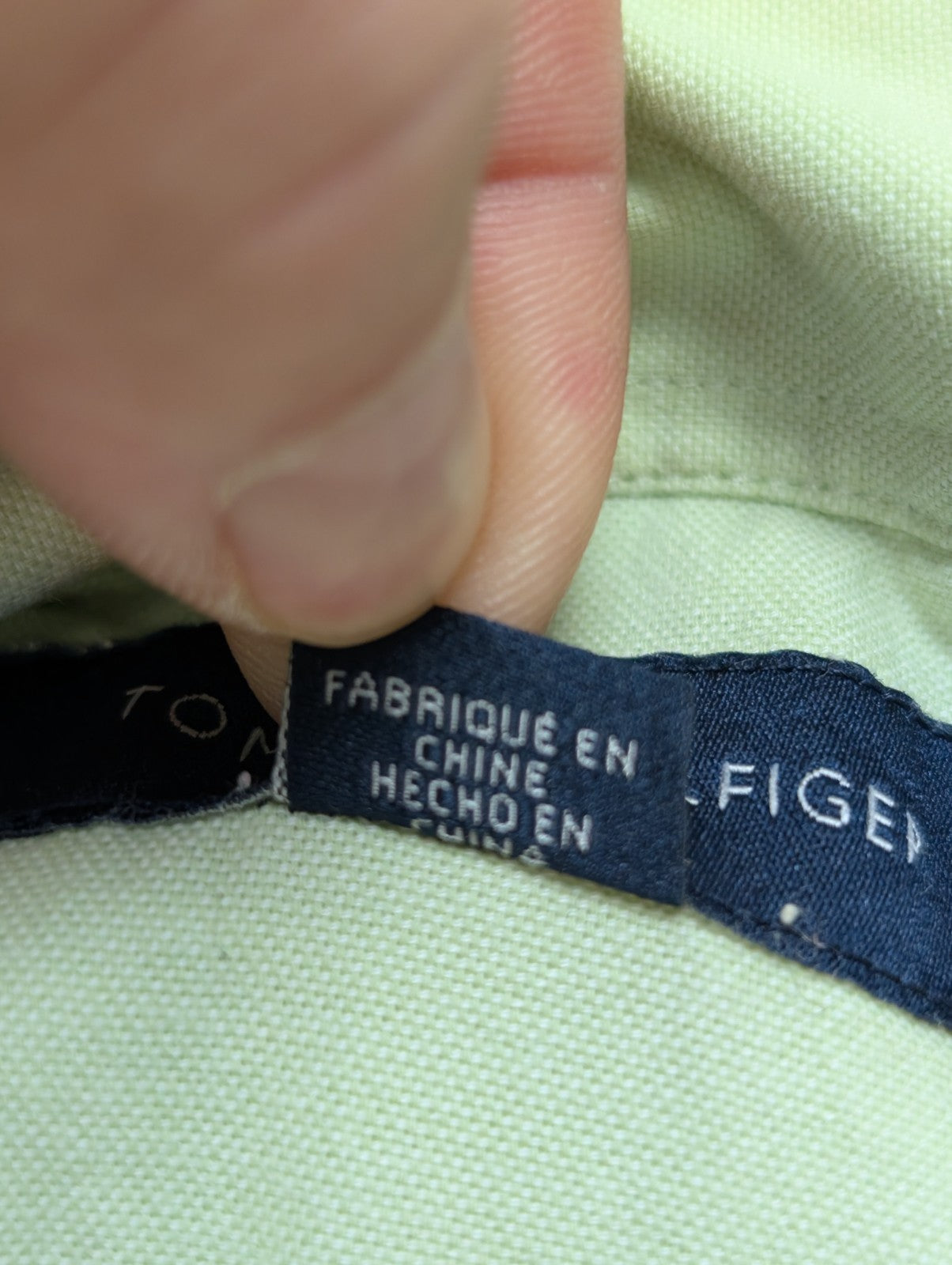 Chemise Tommy Hilfiger verte à rayures taille L #273msch