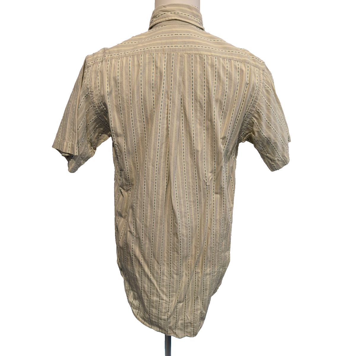 Chemise Ralph Lauren S Jaune Rayures Gaufrées Logo Rouge Manches Courtes
