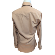 Chemise Western H Bar C Beige Vintage USA Boutons Pression Taille S