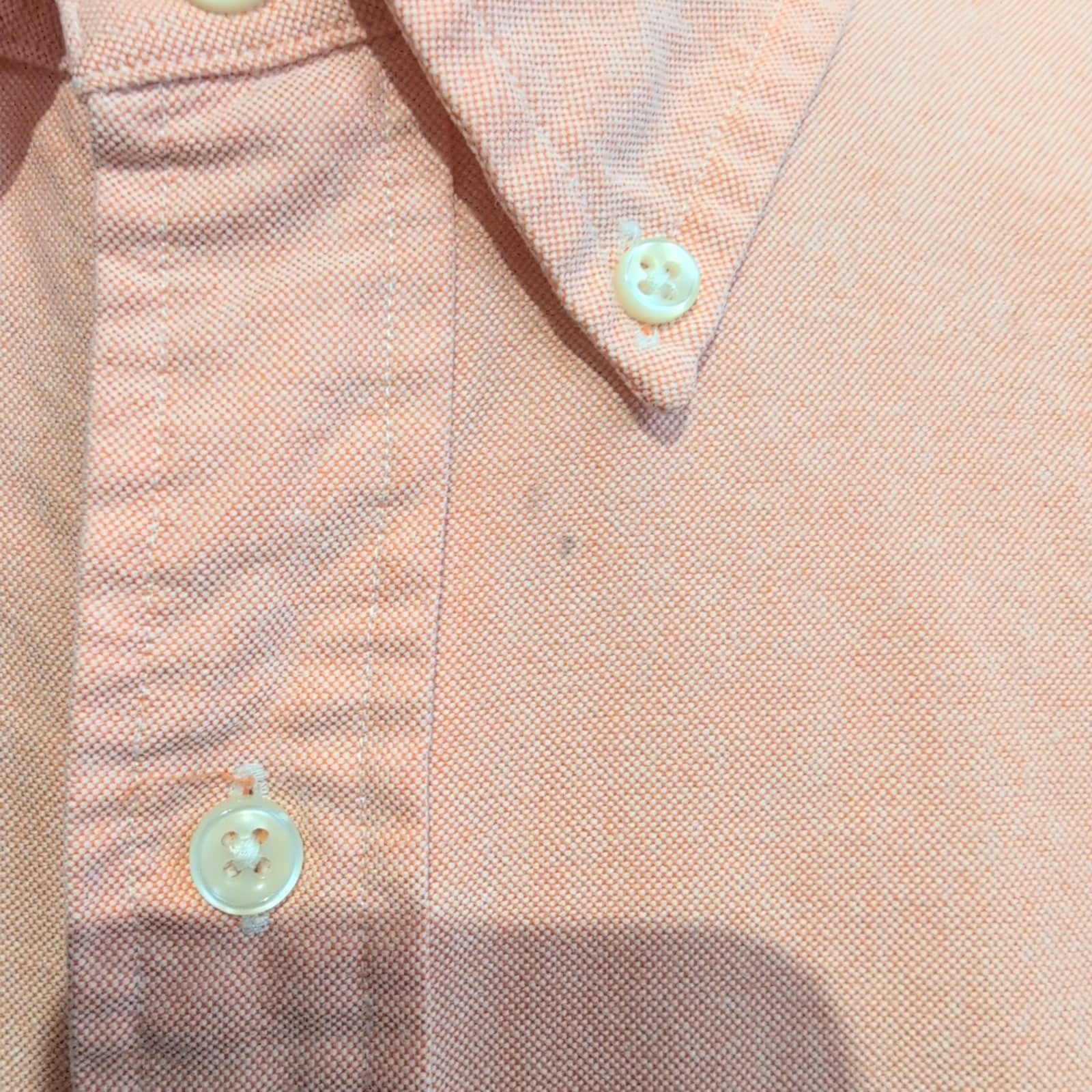 Chemise Ralph Lauren XLTG Oxford abricot logo marron coton manches longues