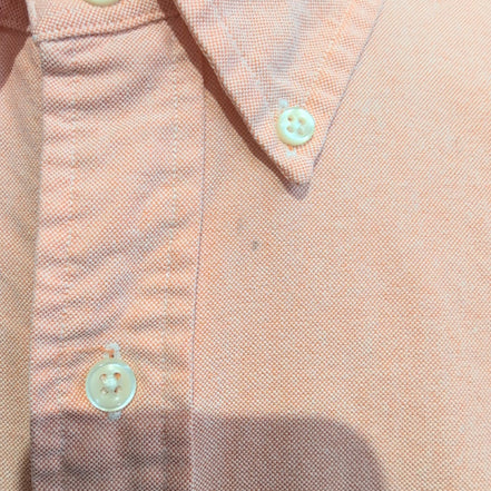 Chemise Ralph Lauren XLTG Oxford abricot logo marron coton manches longues