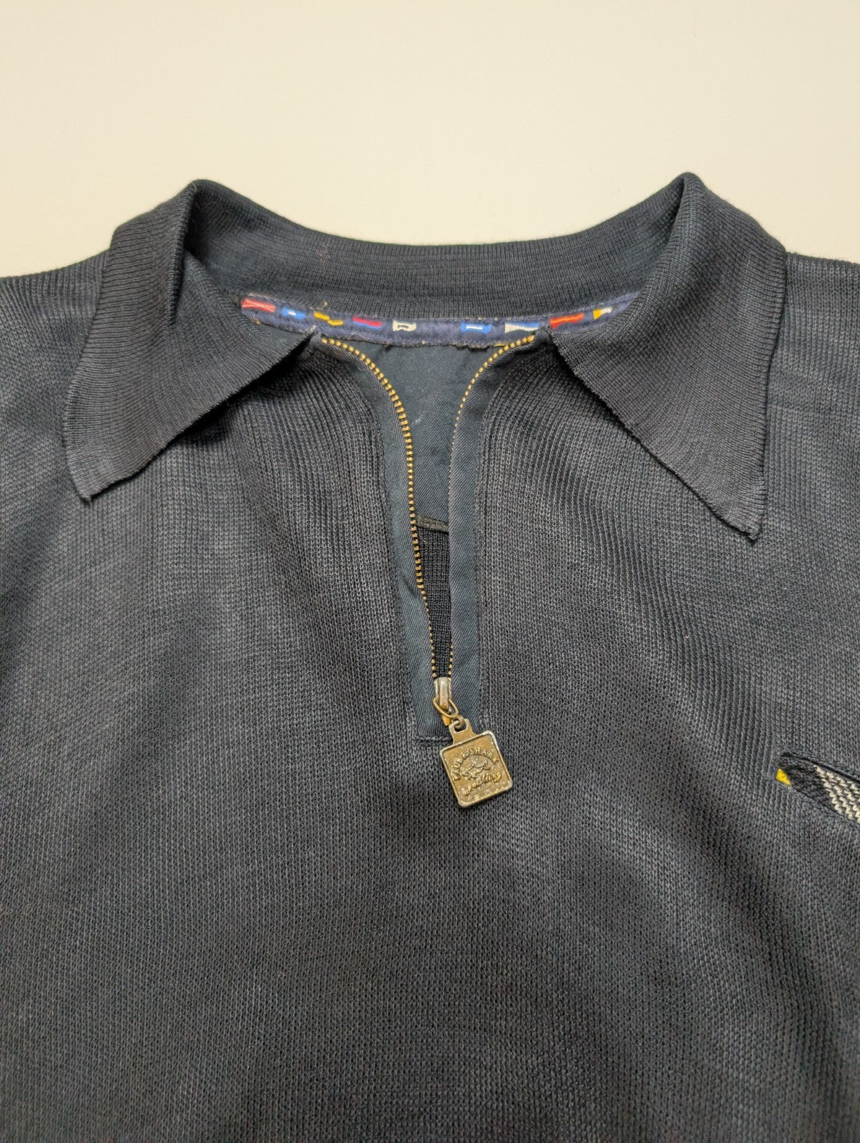 Pull Paul & Shark Yachting Vintage Bleu Marine Foncé Col Zippé - Taille M