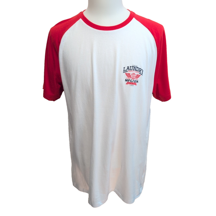 T-shirt Tokyo Laundry XXL Blanc Rouge Imprimé Devant Dos Neuf Étiquette