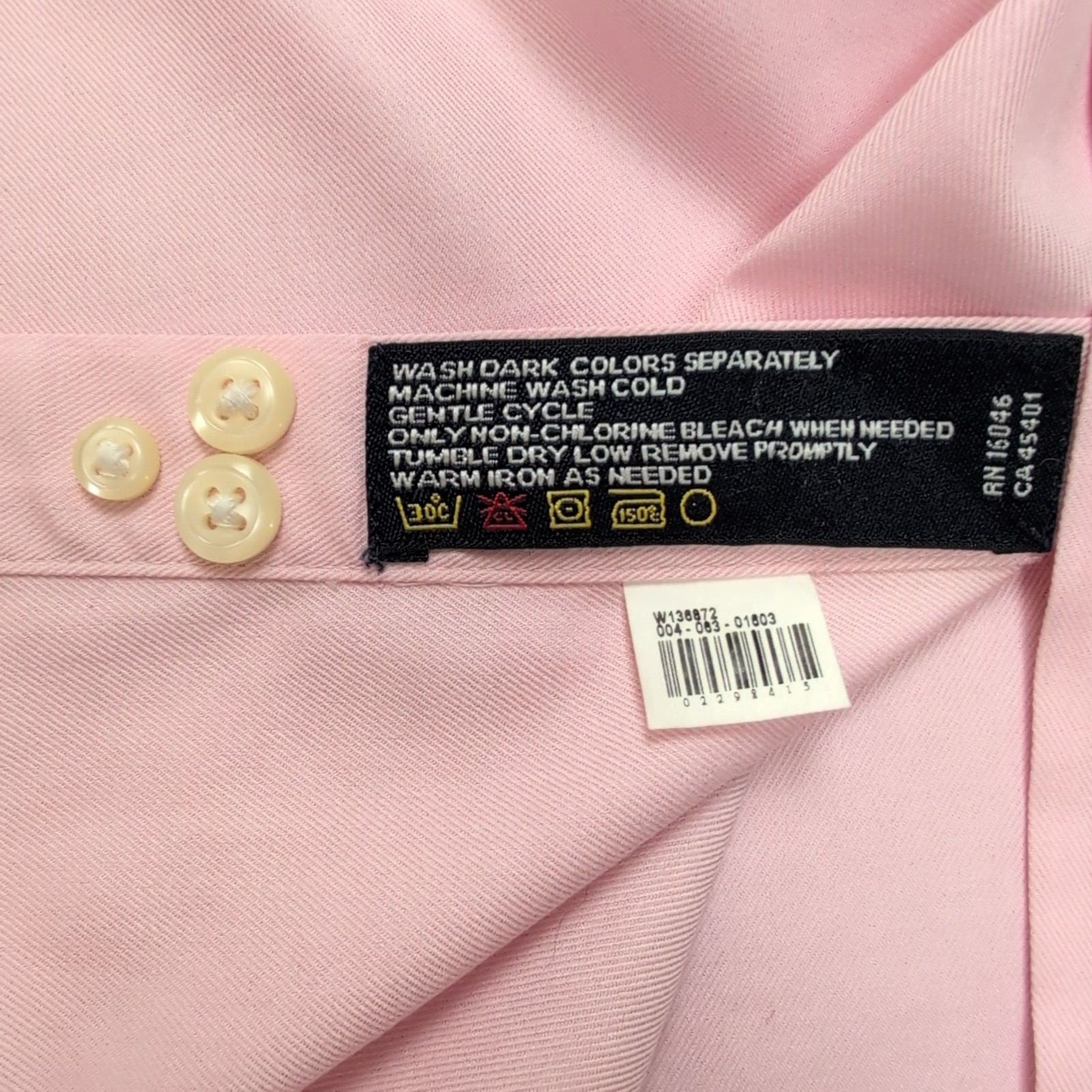 Chemise Nautica XL Rose Pâle Oxford Coton Premium Poche Manches longues