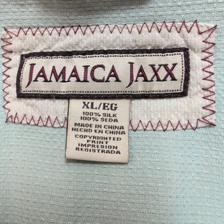 Chemise Hawaïenne Jamaica Jaxx XL 100% Soie Vert Eau Feuillage manches courtes