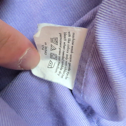 Chemise CHAPS violet lila uni 1 poche manches longues homme taille XL / XXL