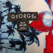 Chemise Hawaïenne George 100% Rayonne - Motif Fleuri & Palmiers - XL