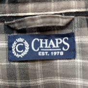 CHEMISE CHAPS Flanelle Carreaux Gris Noir S Homme Col Boutonné Coton