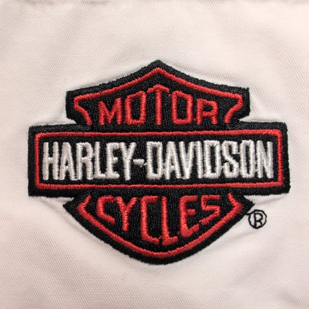 Chemise Harley-Davidson L Blanche 2 Poches Logo Brodé 100% Coton