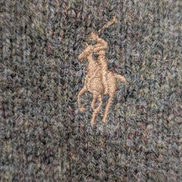 Pull POLO RALPH LAUREN 100% Laine Kaki Logo Marron Taille XL Excellent État