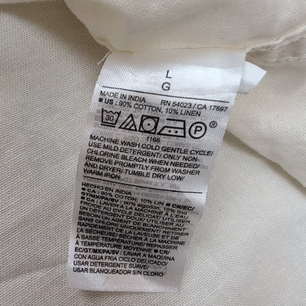 Chemise Old Navy L Crème Coton Lin Rose's California USA Imprimée mch courtes