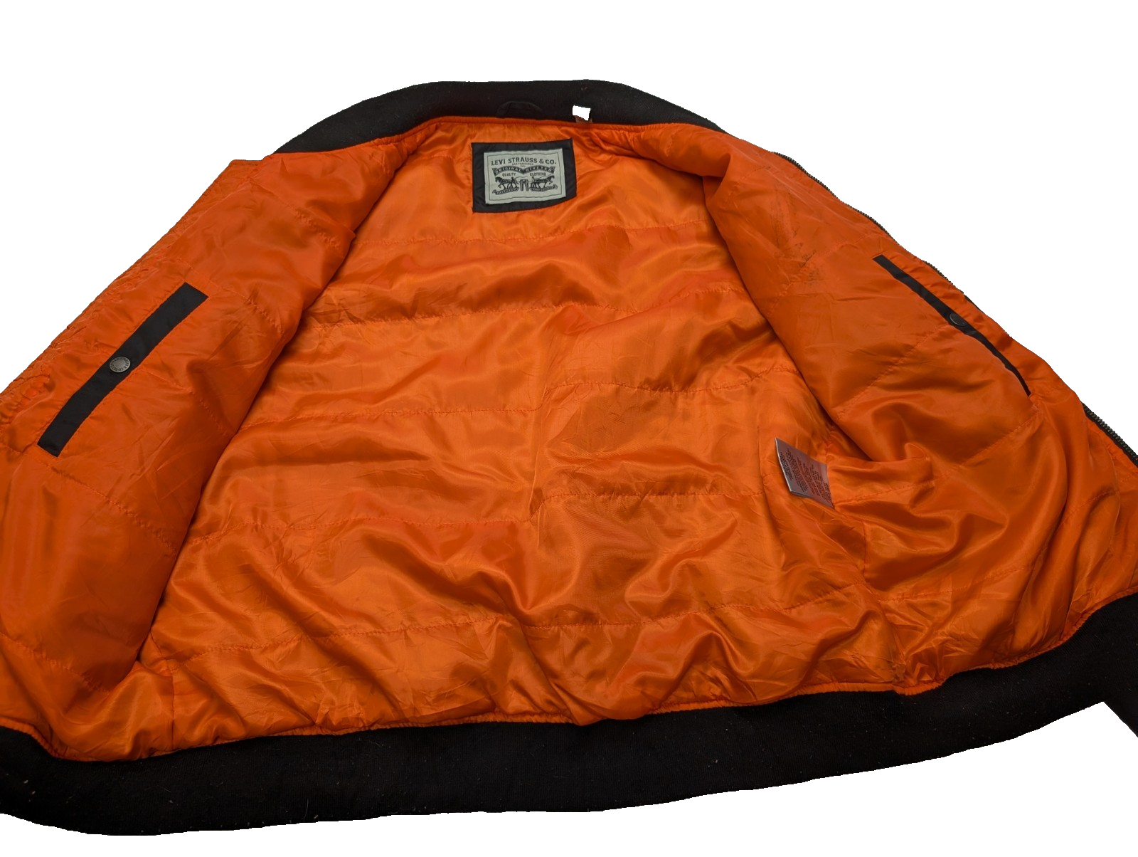 Levi's Blouson Veste Bomber Varsity Homme Noir L Chaud Doublure Orange | 300BSR