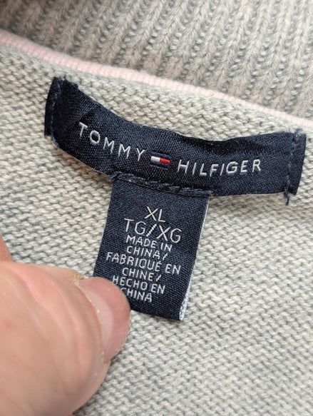 Gilet Zippé Tommy Hilfiger Femme Gris avec Écusson Brodé - Taille 2XL