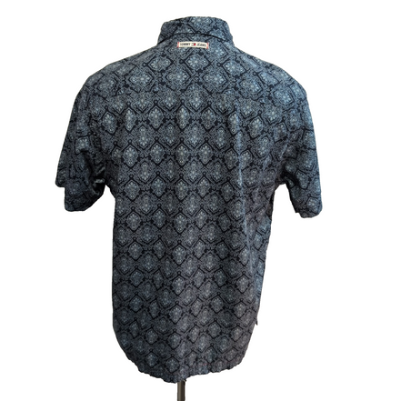 Chemise Tommy Hilfiger Manche Courte Bleu Marine Motifs Mandalas Taille S