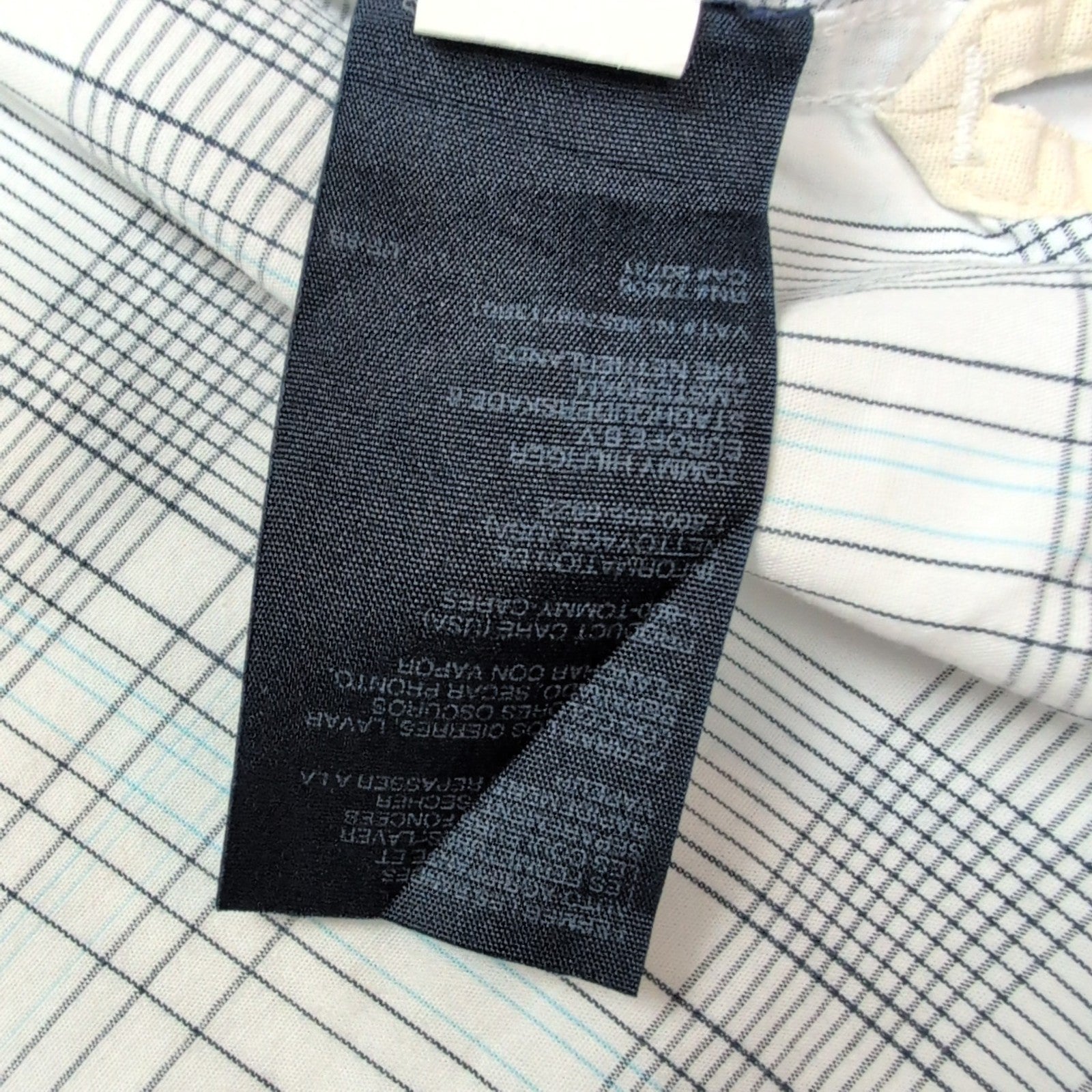 Chemise Tommy Hilfiger Manches Courtes Bleue et Blanche à Carreaux Taille L