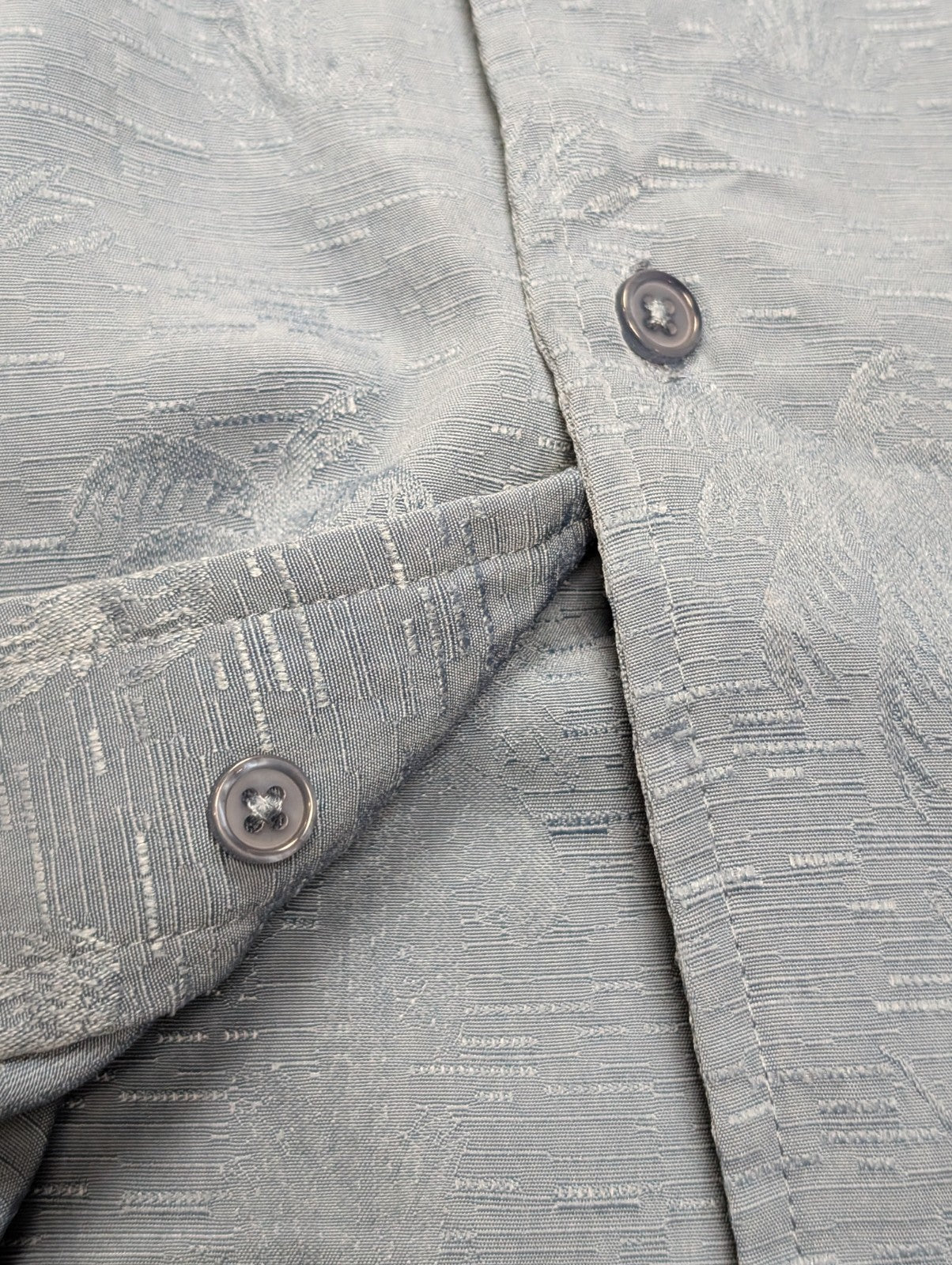 Chemise Hawaïenne Penmans Bleu Zinc - Motifs Palmiers en Relief - XL