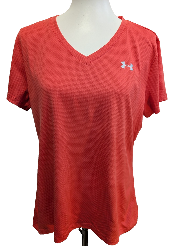 T-shirt de Sport Under Armour HeatGear Femme Corail Taille XL