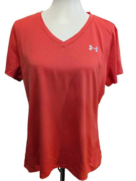 T-shirt de Sport Under Armour HeatGear Femme Corail Taille XL
