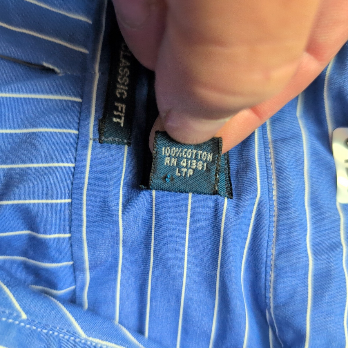 Chemise Ralph Lauren XXL Classic Fit Bleu Rayures Logo Rouge manches longues