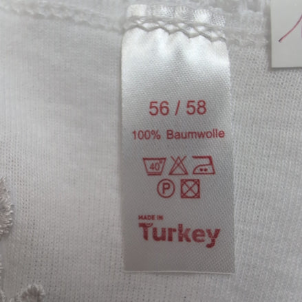 Débardeur Femme Taille 56/58 Blanc Dentelle 100% Coton Grande Taille Neuf