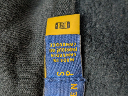 Polo Ralph Lauren Pull Hoodie Sweatshirt Capuche Coton Noir S Logo Blanc