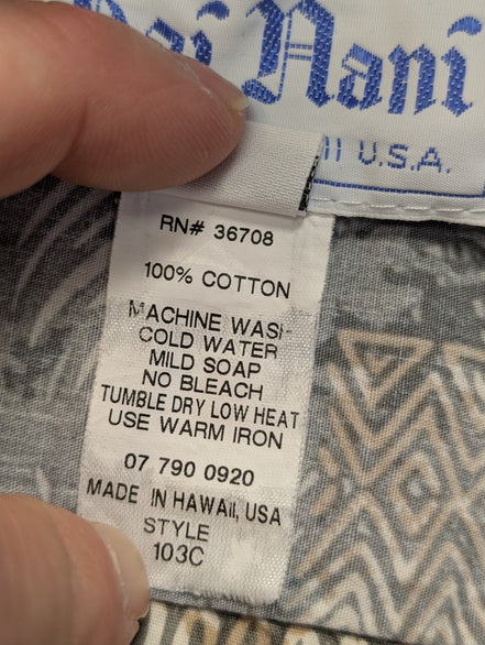 Chemise hawaïenne Kai Nani Made in Hawaii USA manches courtes taille S #724 h