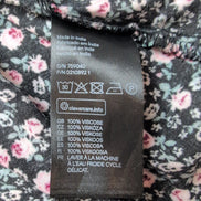 Robe Fleurie Taille XS Noir Rose 100% Viscose Bretelles Réglables