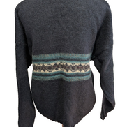 Pull EDDIE BAUER Vintage Ethnique MADE IN USA Laine Bleu Marine Taille L Femme