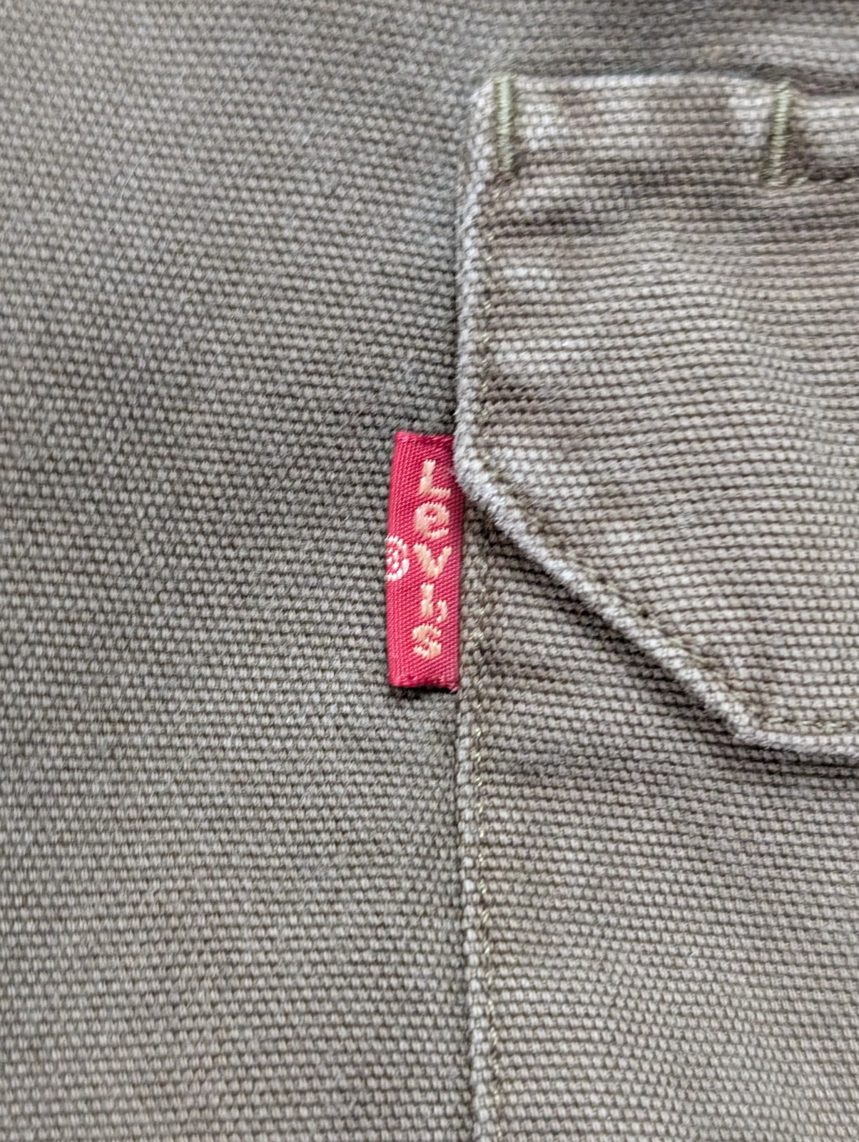 Chemise LEVI'S Vintage Kaki Coton Épais Boutons Métal M. Longues Taille L