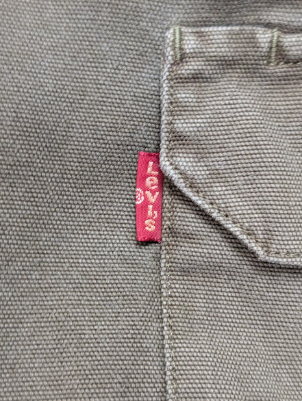 Chemise LEVI'S Vintage Kaki Coton Épais Boutons Métal M. Longues Taille L