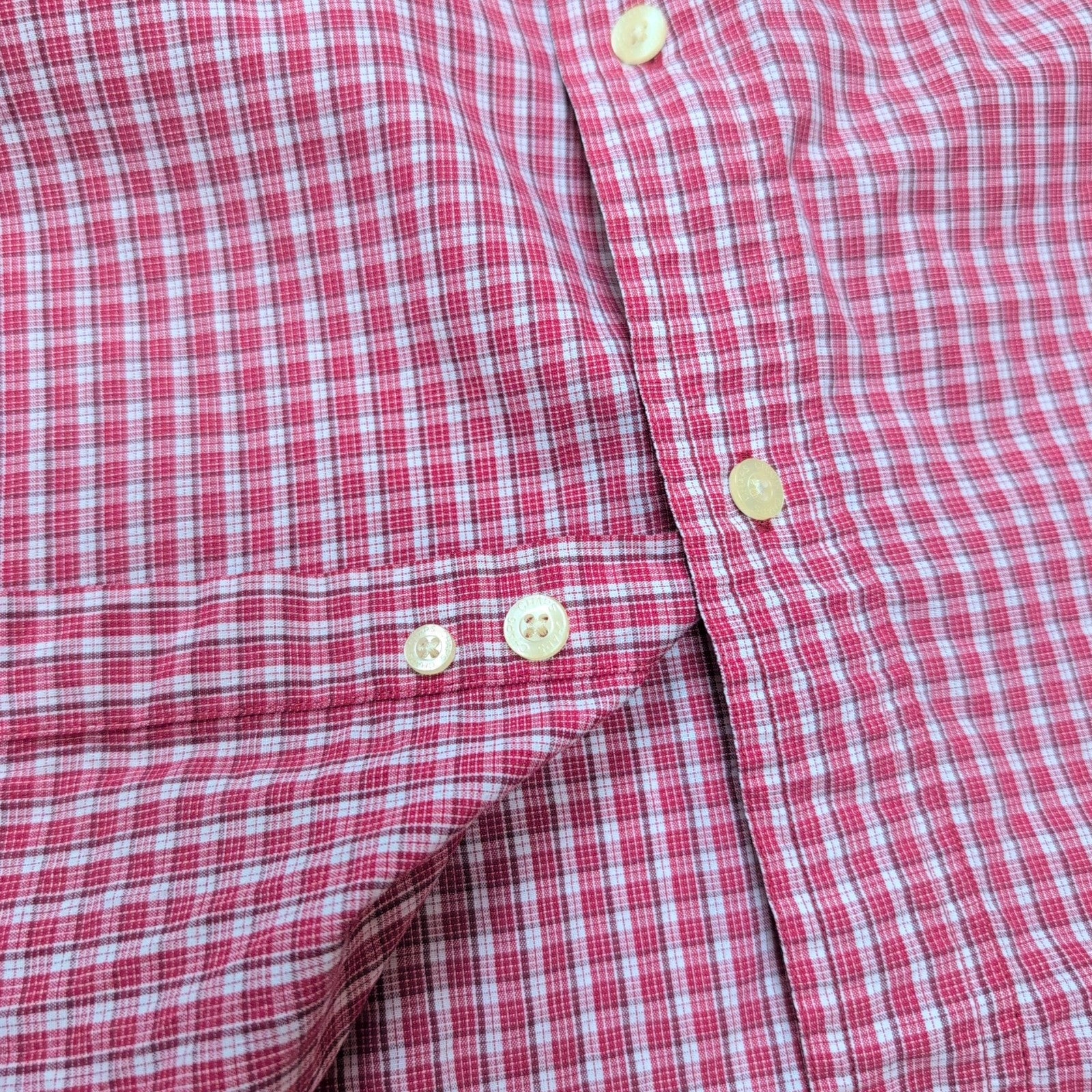 Chemise CHAPS rouge bordeaux à carreaux manches courtes taille XL 1 poche homme