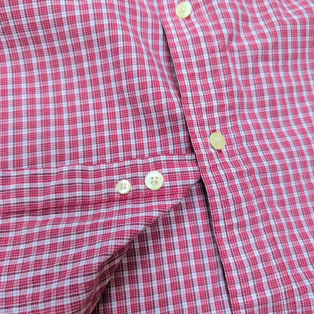 Chemise CHAPS rouge bordeaux à carreaux manches courtes taille XL 1 poche homme