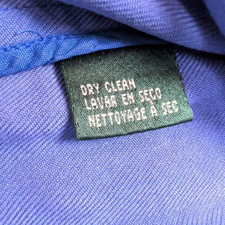 Chemise Lauren Ralph Lauren Femme S Soie Bleu Logo Écusson Doré Poche