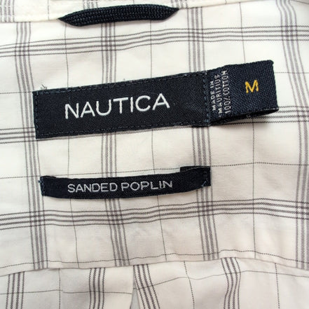 Chemise Nautica Carreaux Noir et Blanc Taille M 100% Coton Manches courtes Poche