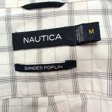 Chemise Nautica Carreaux Noir et Blanc Taille M 100% Coton Manches courtes Poche