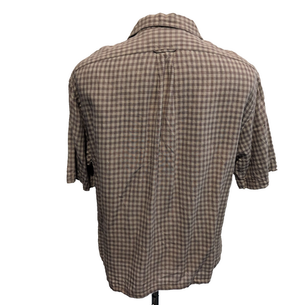 Chemise Polo Ralph Lauren LIN Caldwell M Bordeaux Crème Coton manches courtes