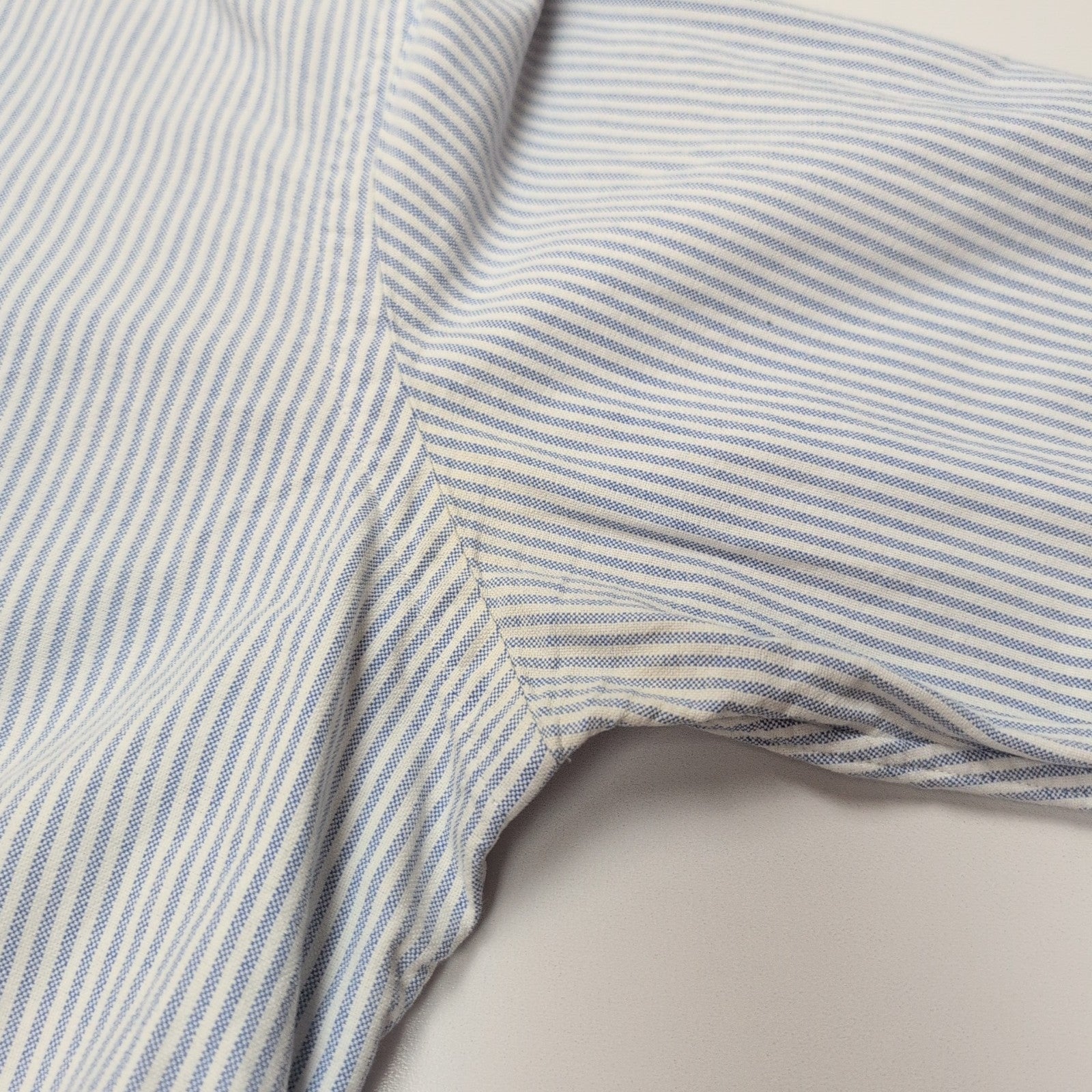 Chemise Ralph Lauren S Oxford Bleu Rayures Logo Marron Coton Poche Classique