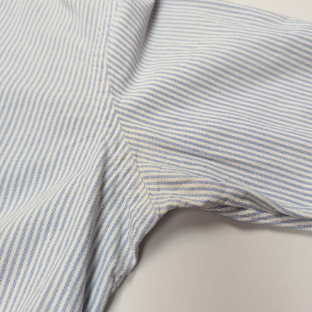Chemise Ralph Lauren S Oxford Bleu Rayures Logo Marron Coton Poche Classique