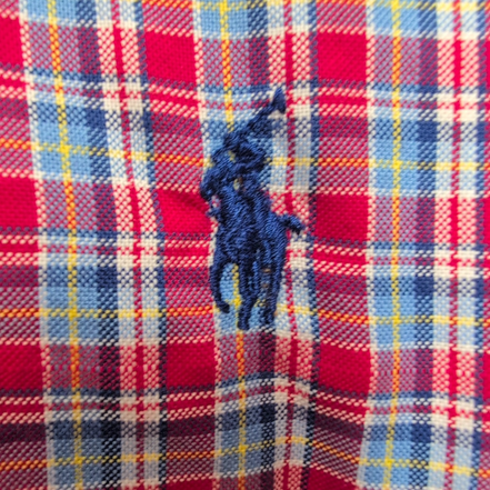 Chemise Ralph Lauren M Rouge Bleu Carreaux Shirt Button Down Coton Logo Marine