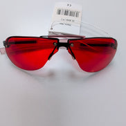 Lunettes de soleil teintées rouge style Y2K monture métal et branches PVC