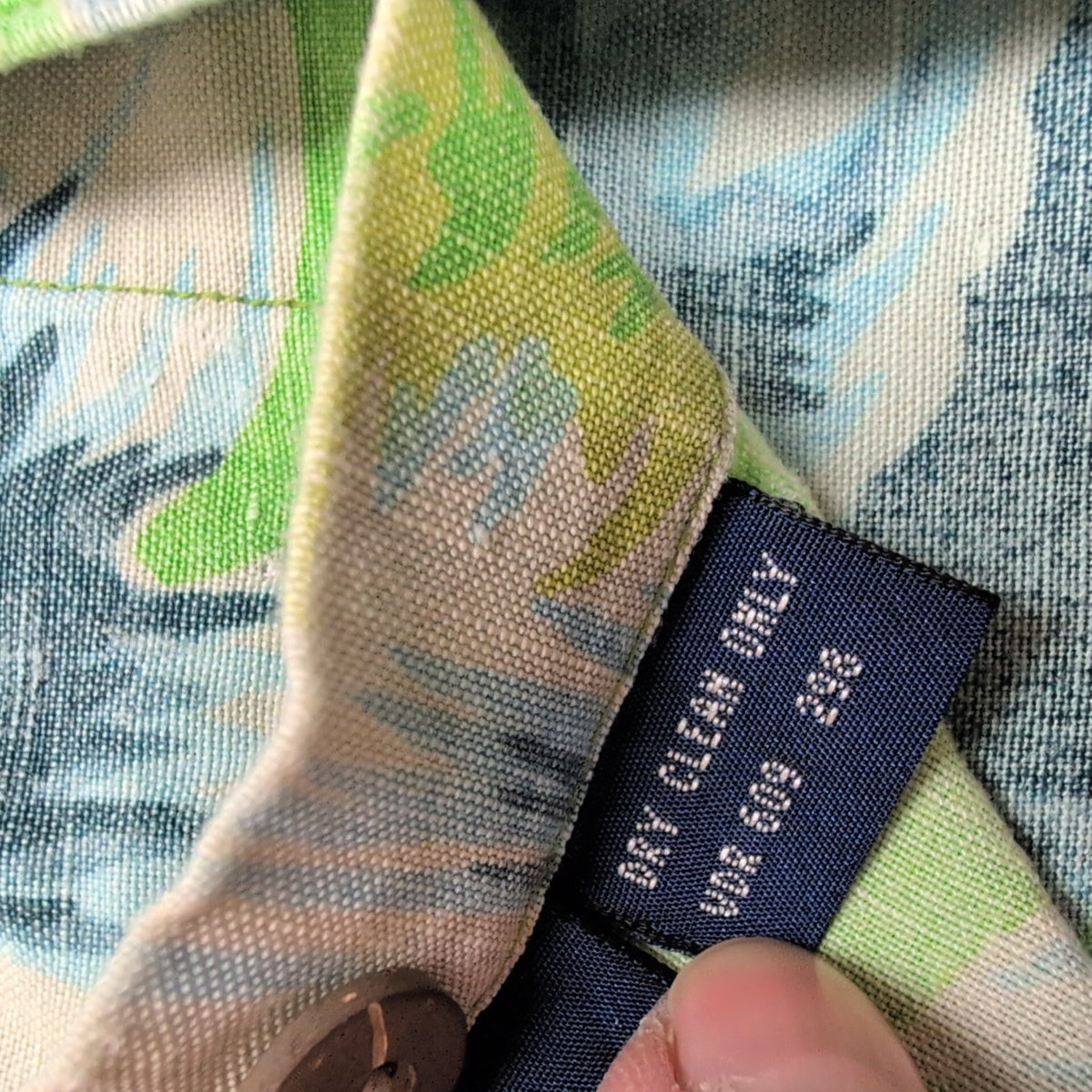 Chemise Hawaïenne Nautica 55% Lin 45% Rayonne Verte Taille L manches courtes