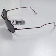 Lunettes de soleil Y2K Branche ultra fine Métal Bordeaux Satiné Ovale