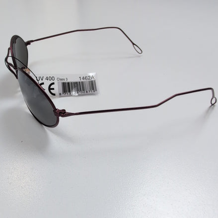 Lunettes de soleil Y2K Branche ultra fine Métal Bordeaux Satiné Ovale